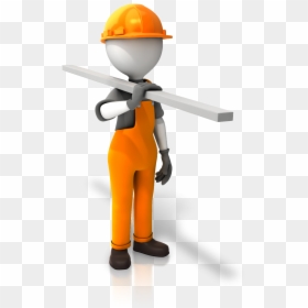 Construction Figure Carrying Wood - Animated Construction Workers, HD Png Download - construction helmet png