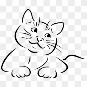 Drawing Medium Face - Cat Line Art Png, Transparent Png - kitten face png