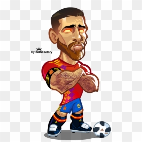 Draw Sergio Ramos Cartoon, HD Png Download - neymar brazil png
