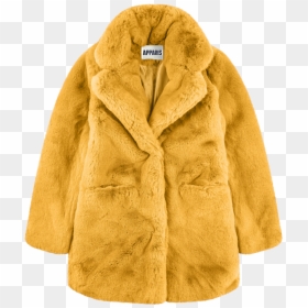Sophie Mustard Faux Fur Coat - Fur Clothing, HD Png Download - fur coat png