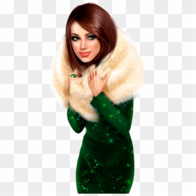 Новогодние Девушки 3 Д, HD Png Download - fur coat png