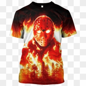 Gearhuman 3d Friday The 13th Jason Voorhees Tshirt - Jason Voorhees Fire Skin, HD Png Download - jason vorhees png