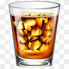 Whiskey With Ice Png Vector Clipart - Whiskey Glass Transparent Png, Png Download - whiskey shot png
