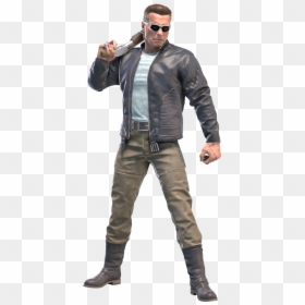 Leather Jacket, HD Png Download - terminator arnold png