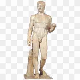 Polykleitos Doryphoros Spear Bearer, HD Png Download - roman statues png