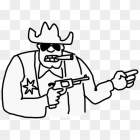 Sheriff Clip Arts - Sheriff Cartoon Black And White, HD Png Download - sheriff png