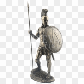 Spartan Warrior With Spear And Hoplite Shield Statue - Roman Spear And Shield, HD Png Download - roman statues png