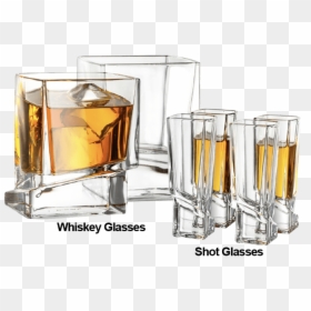 Joyjolt Carre Shot Glasses Square Heavy Base Shot Glass, HD Png Download - whiskey shot png