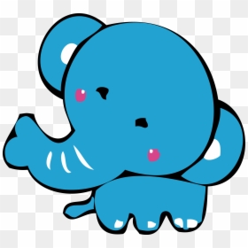 Cartoon Blue Clip Art - Blue Elephant Clip Art, HD Png Download - elephants png