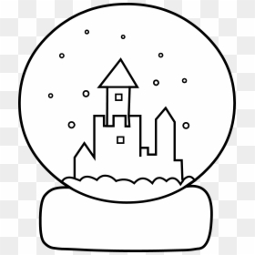 Winter Snow Globes Colouring, HD Png Download - globe outline png