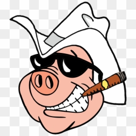 Boss Hogg Of The Radio - Pig With A Cowboy Hat, HD Png Download - cowboy hat clipart png