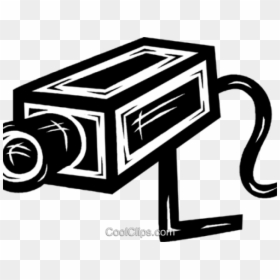 Surveillance Camera Clipart - Security Camera Clip Art, HD Png Download - camera clipart black and white png