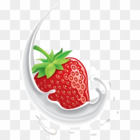 Transparent Milk Clip Art - Clipart Cartoon Strawberry, HD Png Download - strawberry clipart png