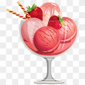 Free Clip Art Ice Cream Sundae Clipart 3 - Strawberry Ice Cream Clipart, HD Png Download - strawberry clipart png