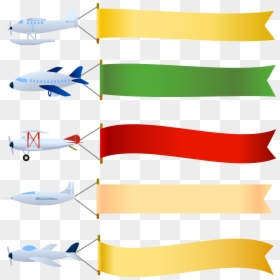 Transparent Airplane Taking Off Clipart - Vector Planes With Banners, HD Png Download - airplane banner png