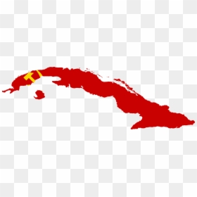 Flag Map Of Cuba - Cuba Map Black, HD Png Download - soviet union flag png
