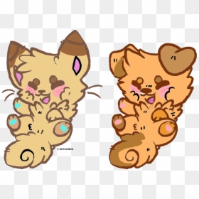 Kittens Chibi Cute Borders Vectors Animated Black - Kawaii Kittens And Puppies, HD Png Download - anime wolf png