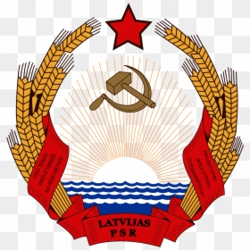 Latvia Ssr Coat Of Arms - People's Republic Of Spain, HD Png Download - soviet union flag png