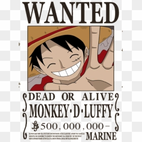 Draw Wanted Poster Luffy Easy, HD Png Download - monkey d luffy png