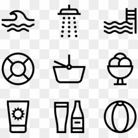 Water Park - Coffee Icons Vector, HD Png Download - water symbol png