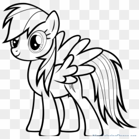 Rainbow Dash Photo Drawing - Mlp Coloring Pages Rainbow Dash, HD Png Download - rainbow .png