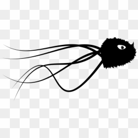 Jellyfish, Sea Monster, Monster, Tentacles, Silhouette - Monster Carp Transparent Black And White, HD Png Download - jelly fish png