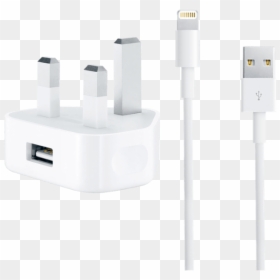 Genuine Apple Mains Charger & Lightning Cable Bundle, HD Png Download - iphone charger png