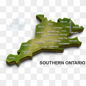 Map Of Ontario Southern, HD Png Download - canada map png