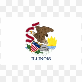 Us Il Illinois Flag Icon - Easy Illinois State Flag, HD Png Download - eagle icon png