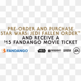 Star Wars Jedi Fallen Order Fandango - Poster, HD Png Download - blank movie ticket png