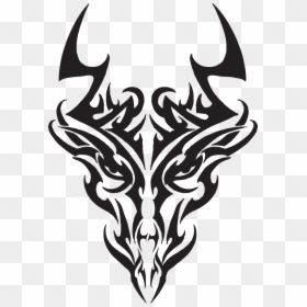 Dragon Face Png - Simple Dragon Tribal Tattoo, Transparent Png - dragon symbol png