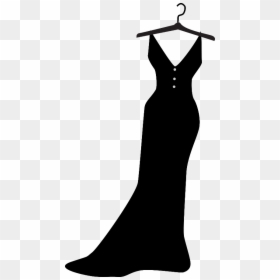 Long Black Dress Clipart, HD Png Download - fashion silhouette png