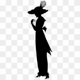 1911 Fashion Silhouette - Silhouette Woman Hat Png, Transparent Png - fashion silhouette png