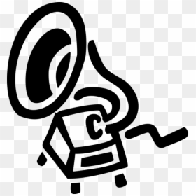 Vector Illustration Of Gramophone Phonograph Record, HD Png Download - phonograph png