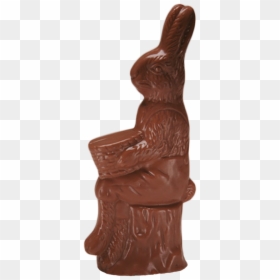 Chocolate Rabbit On Stump Is Available In Milk & Orange - Carving, HD Png Download - chocolate bunny png