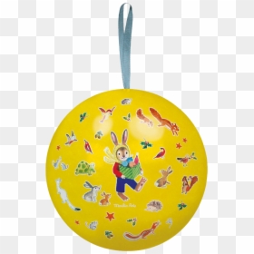 Yellow Christmas Ball Transparent Background - Christmas Ornament, HD Png Download - santa hat transparent background png