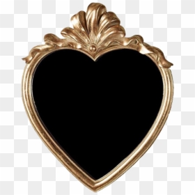 #gold #mirror #antique #old #overlay #edit #tumblr - Heart, HD Png Download - gold mirror png