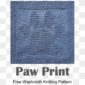 Free Knitting Pattern For Paw Print Washcloth Or Dishcloth - Knit Paw Dishcloth Pattern, HD Png Download - square pattern png