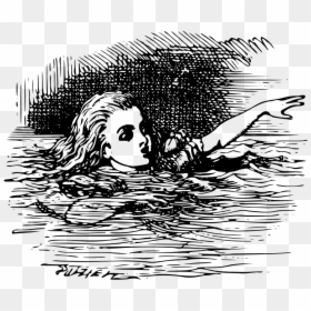 Alice In Wonderland - Alice In Wonderland Pool Of Tears, HD Png Download - swimming silhouette png