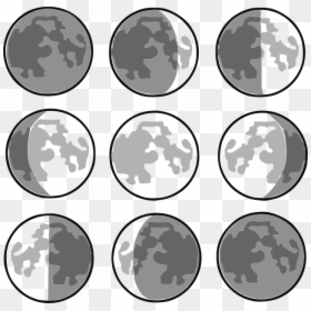 8 Phases Of The Moon Clipart , Png Download - Different Shapes Of The Moon As Seen, Transparent Png - moon phase png