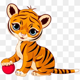 Free Download Cute Tiger Clipart Clip Art - Baby Tiger Clipart, HD Png Download - baby vector png