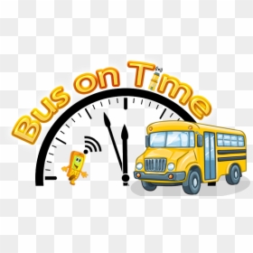 Bus On Time - School Bus Time Clip Art, HD Png Download - school bus clipart png