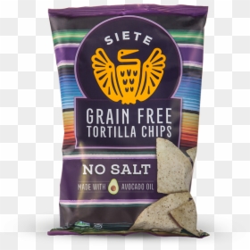 No Salt Grain Free Tortilla Chips - Siete Grain Free Tortilla Chips, HD Png Download - tortilla chip png