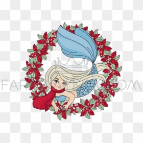 Nature Clipart Vector Illustration Mermaid - Christmas Mermaid, HD Png Download - plant vector png