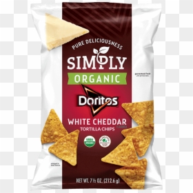 Simply Organic White Cheddar Flavored Tortilla Chips - Simply Organic Doritos White Cheddar, HD Png Download - tortilla chip png