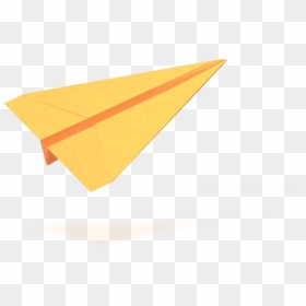 Yellow Origami Paper Plane - Light, HD Png Download - flying paper png