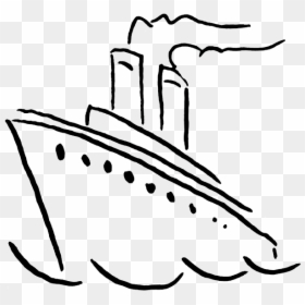 Boat Black And White Ship Clip Art Black White Free - Cruise Ship Outline Drawing, HD Png Download - sailboat clipart png