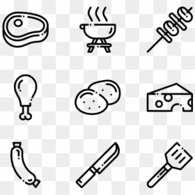 Bbq Icons, HD Png Download - grill png