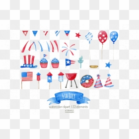 4th Of July Watercolor Clipart, HD Png Download - 4th of july png