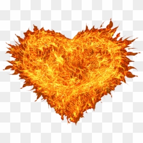 Fire In A Heart Shape, HD Png Download - fire png transparent